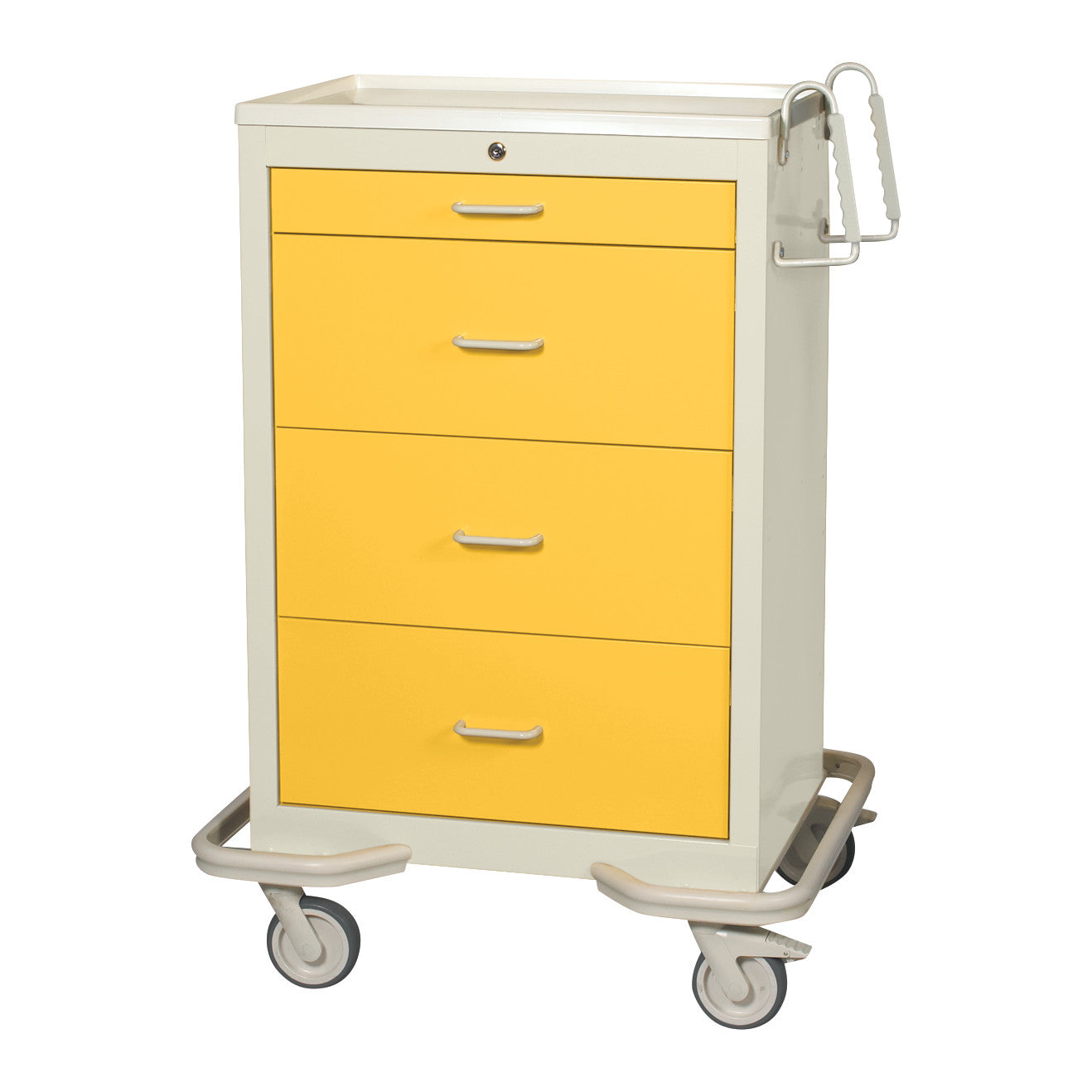 Standard Series 4-Drawer Isolation Cart, Key Lock, Two-Tone Yellow