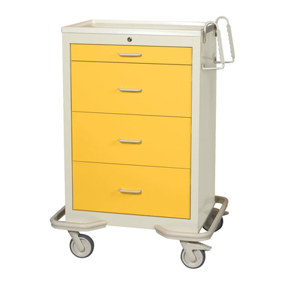 Standard Series 4-Drawer Isolation Cart, Key Lock, Two-Tone Yellow