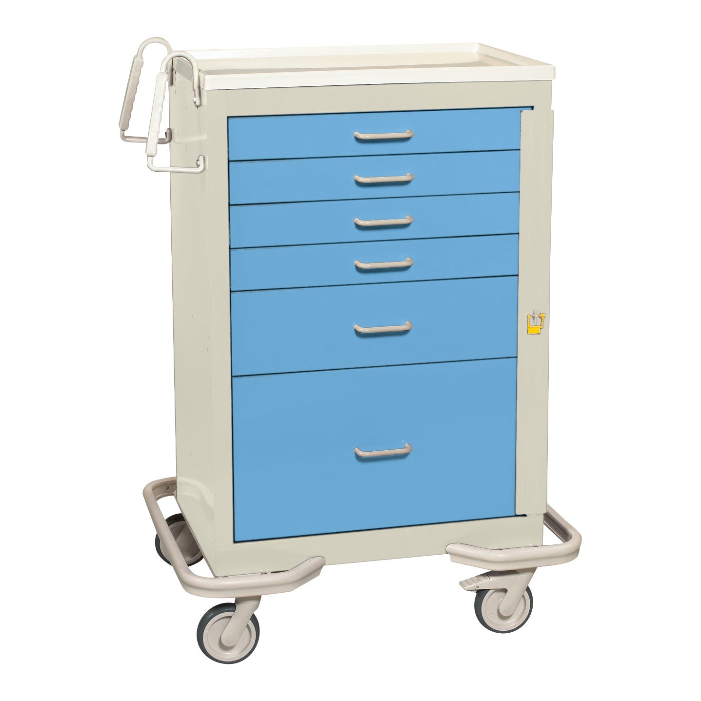 Standard Series 6-Drawer Emergency Cart, Breakaway Lock, Two-Tone Slate Blue