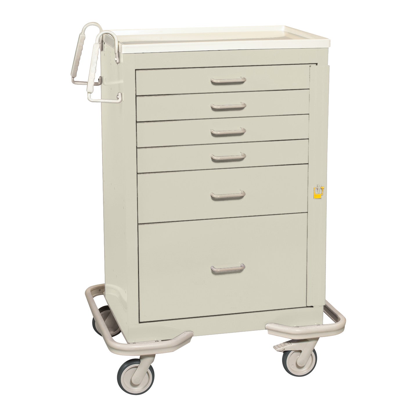 Standard Series 6-Drawer Emergency Cart, Breakaway Lock, Two-Tone Beige