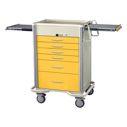 Select Series 6-Drawer Anesthesia/Procedure Cart, Push-Button Lock, 27" Drawer Space, Two-Tone Yellow