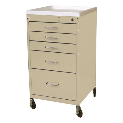 AliMed® Quick Ship Mini Series 5-Drawer Cart with Key Lock