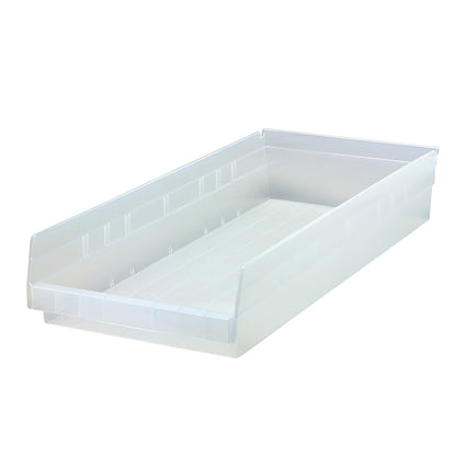 Economy Shelf Bin, 11-1/8"W x 4"H x 23-5/8"D, Clear-View, 6/Case