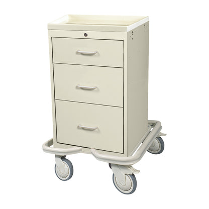 Mini Series 3-Drawer Isolation Tower Cart, Key Lock, Solid Beige
