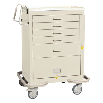 Standard Series 5-Drawer Emergency Cart with Panel, Breakaway Lock, Solid Beige