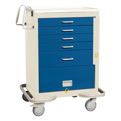 Standard Series 5-Drawer Emergency Cart with Panel, Breakaway Lock, Two-Tone Dark Blue