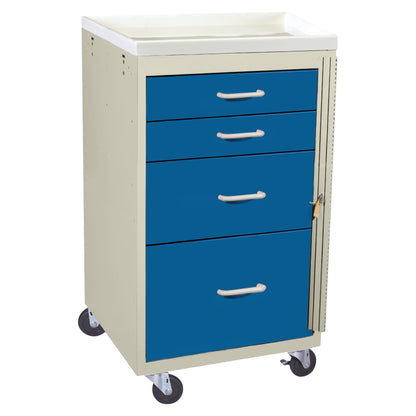 Mini Series 4-Drawer Emergency Cart, Breakaway Lock, Two-Tone Dark Blue