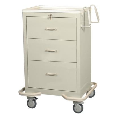 Standard Series 3-Drawer Isolation Cart, Key Lock, Solid Beige