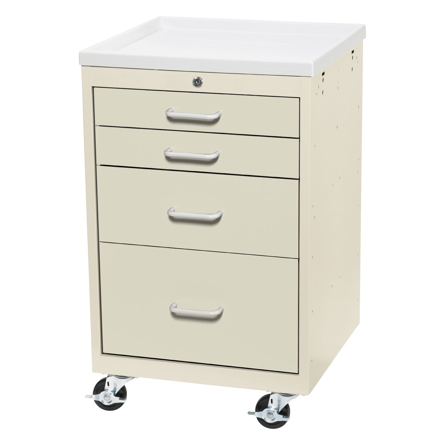 Mini Series 4-Drawer Anesthesia/Procedure Cart, Key Lock, Two-Tone Beige
