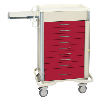 Select Series 9-Drawer Emergency Cart, Breakaway Lock, Two-Tone Red