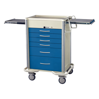 Select Series 6-Drawer Anesthesia/Procedure Cart, Push-Button Lock, 30" Drawer Space, Two-Tone Dark Blue