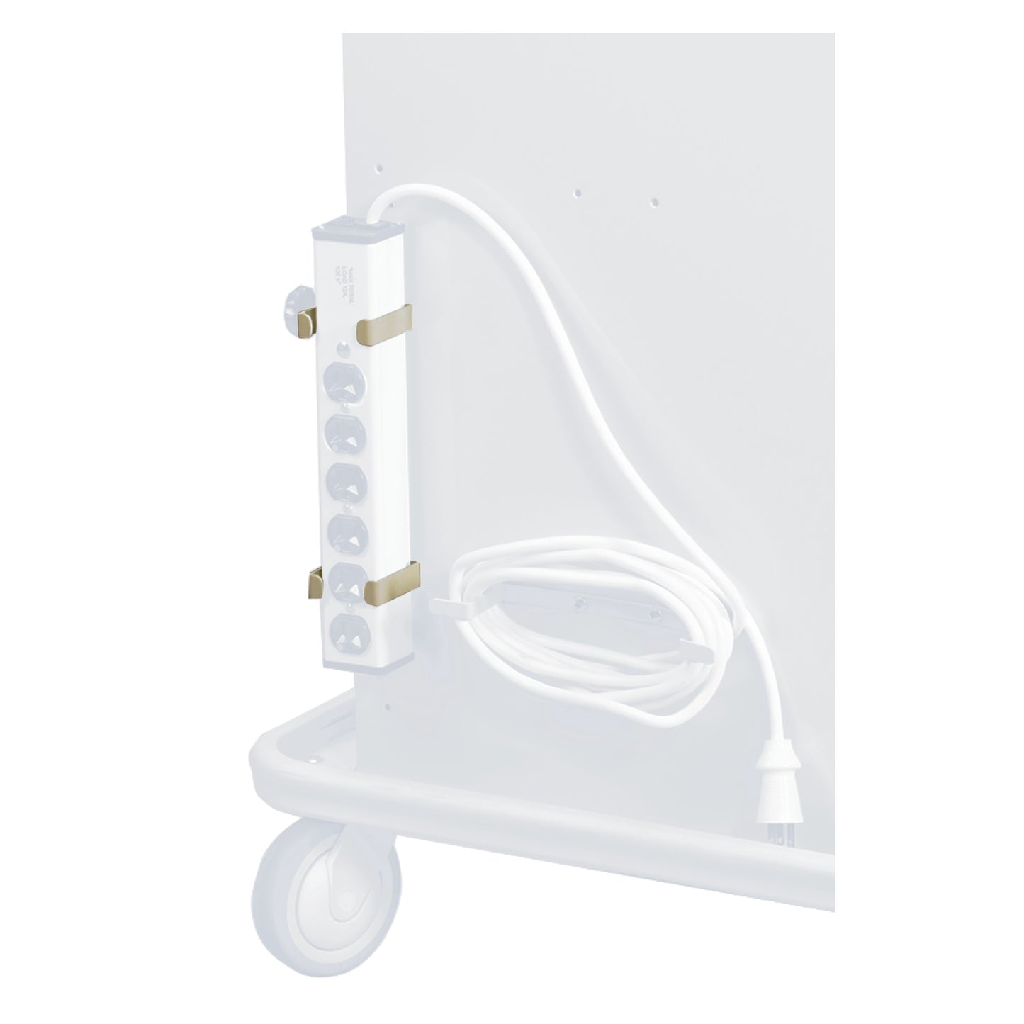 AliMed® Cart Accessory: Cord Wrap Bracket for Six-Outlet Strip for Select/Standard/Wide Series Medical Carts