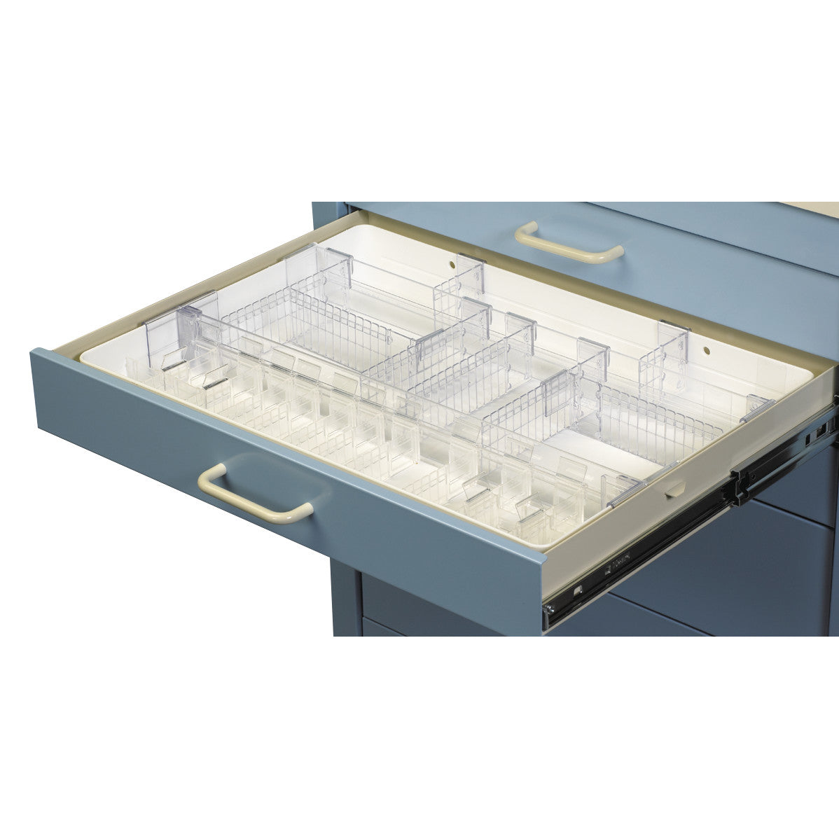 Full Drawer Tray Kit, Fits 3"H Drawer, 8 Dividers/2 Rails/14 Ampule Holders, Select/Standard/Wide Series
