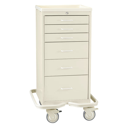 Mini Series 6-Drawer Anesthesia/Procedure Tower Cart, Key Lock, Solid Beige