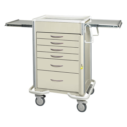 Select Series 6-Drawer Emergency Cart, Breakaway Lock, 27" Drawer Space, Two-Tone Beige