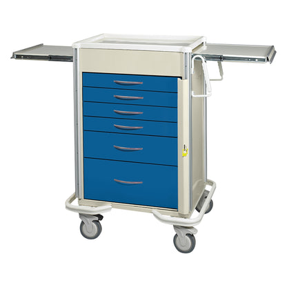 Select Series 6-Drawer Emergency Cart, Breakaway Lock, 27" Drawer Space, Two-Tone Dark Blue