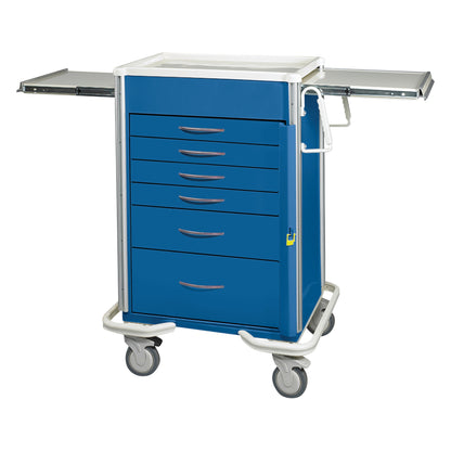 Select Series 6-Drawer Emergency Cart, Breakaway Lock, 27" Drawer Space, Solid Dark Blue