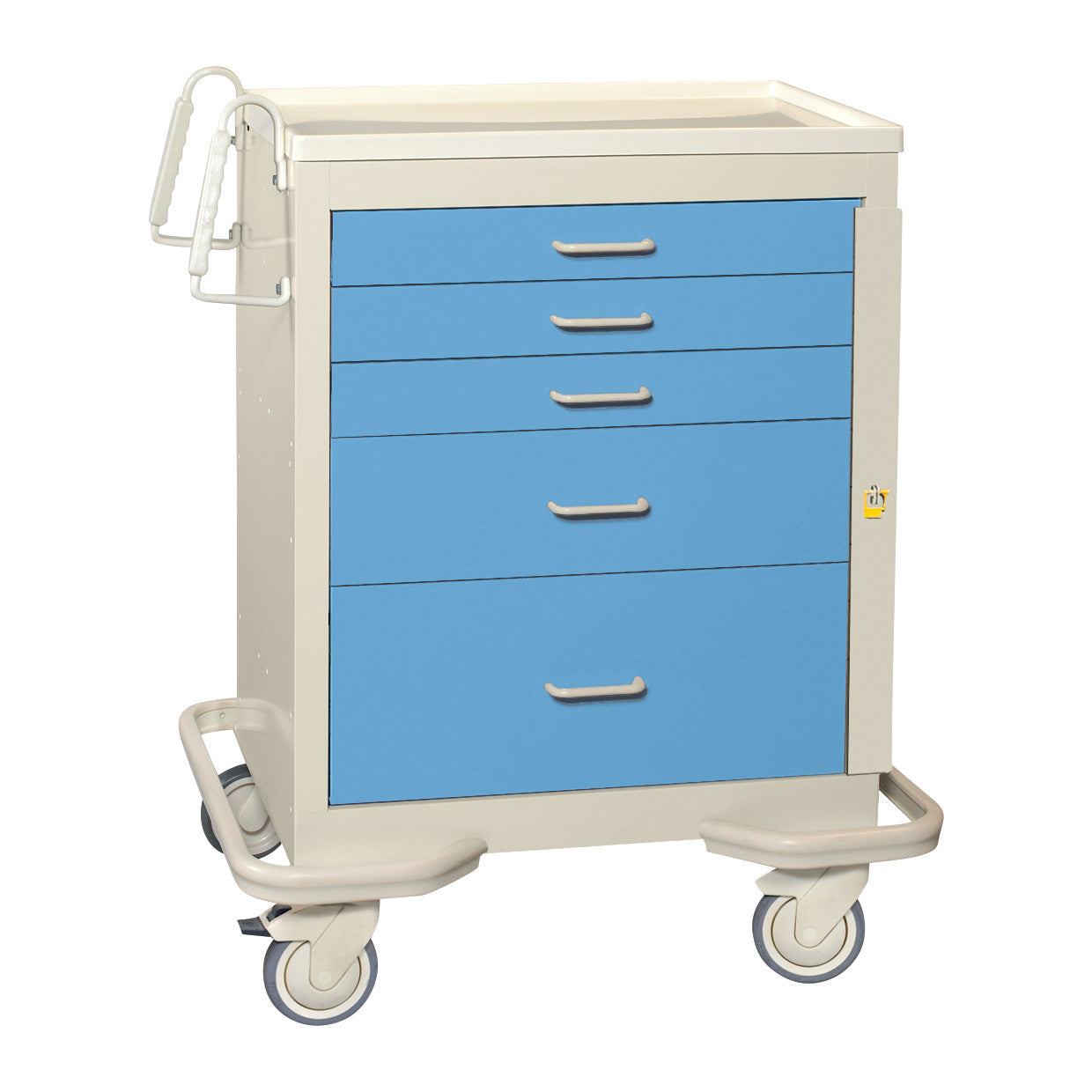 Standard Series 5-Drawer Emergency Cart, Breakaway Lock, Two-Tone Slate Blue