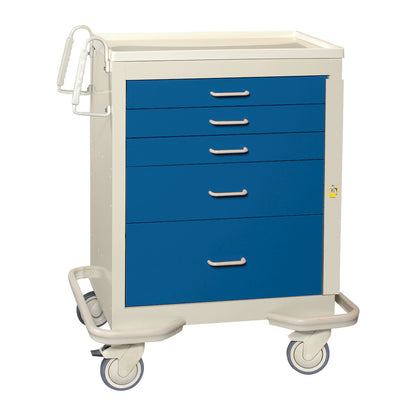 Standard Series 5-Drawer Emergency Cart, Breakaway Lock, Two-Tone Dark Blue