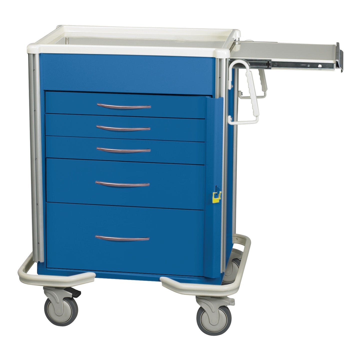 Select Series 5-Drawer Emergency Cart, Breakaway Lock, Solid Dark Blue