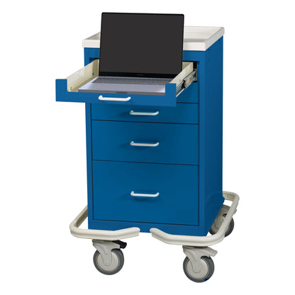 Mini Series 5-Drawer Computer Tower Cart, Solid Dark Blue