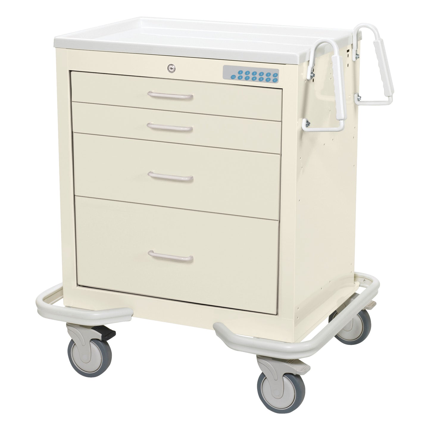 Standard Series 4-Drawer Anesthesia/Procedure Cart, Electronic Lock, Two-Tone Beige