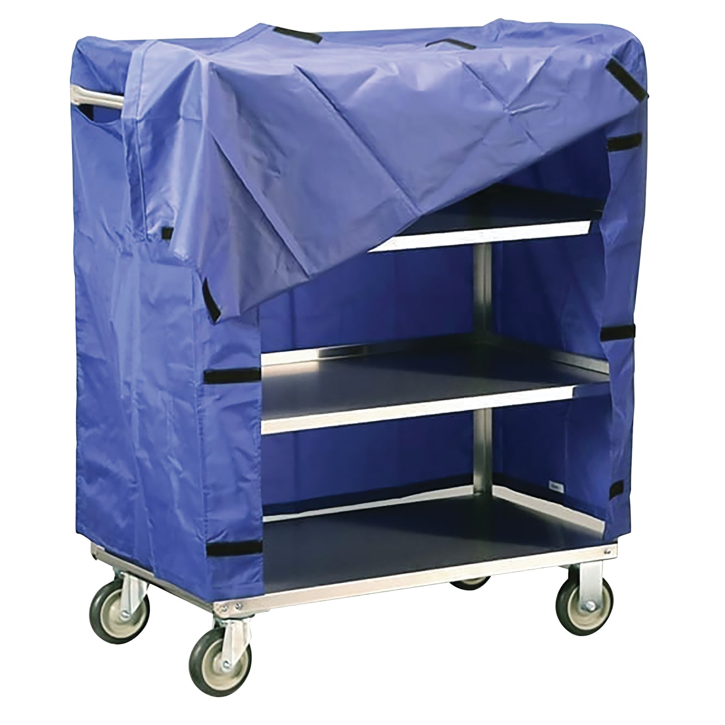4-Shelf Stainless Steel Linen Cart and Cover, 500-lb. Capacity