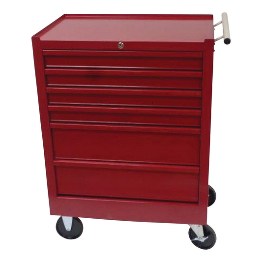 6-Drawer Economy Treatment Cart with Push Handle, Red