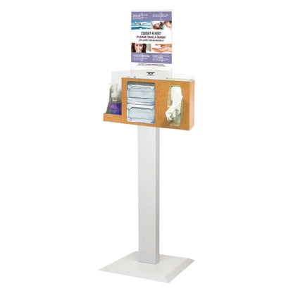 Basic Hygiene System, Stand, Hand Sanitizer Holder, Vertical Sign, Maple ABS