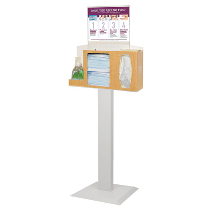 Basic Hygiene System, Stand, Hand Sanitizer Holder, Horizontal Sign, Maple, ABS
