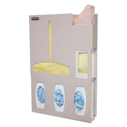 ADA-Compliant Isolation Station, 4"D, Tri-Glove, Single-Gown, Station Only, Beige ABS
