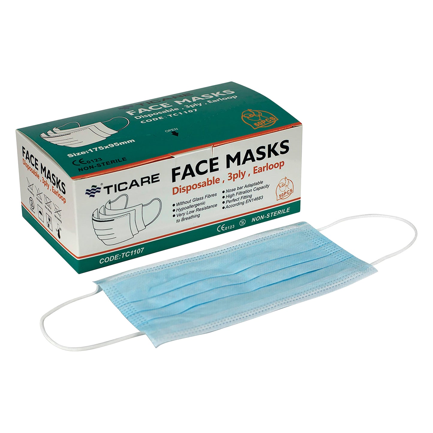 Ticare® 3-Ply Disposable Face Mask