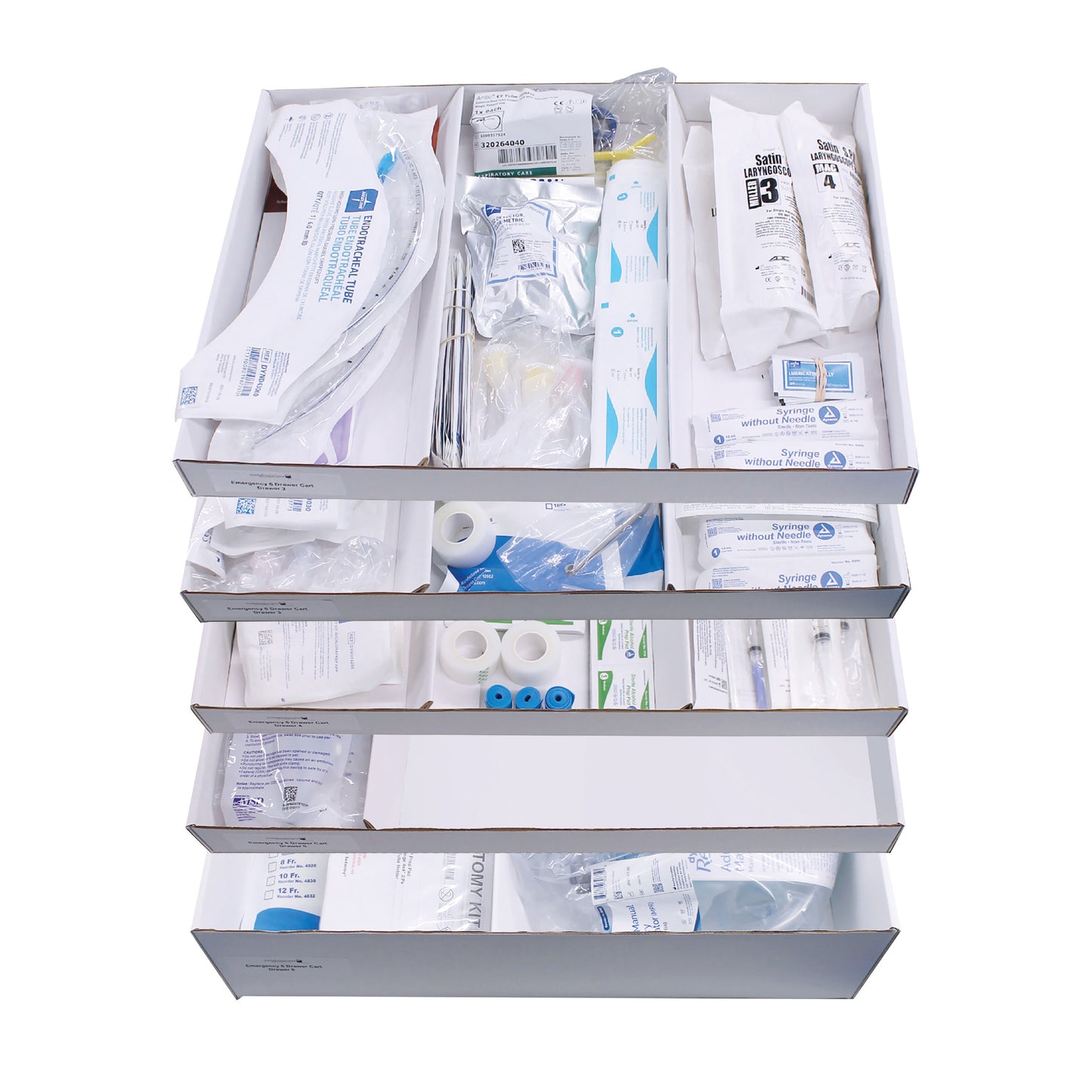 Drawer Refill Kits for Emergency Medical Carts: Set of 5