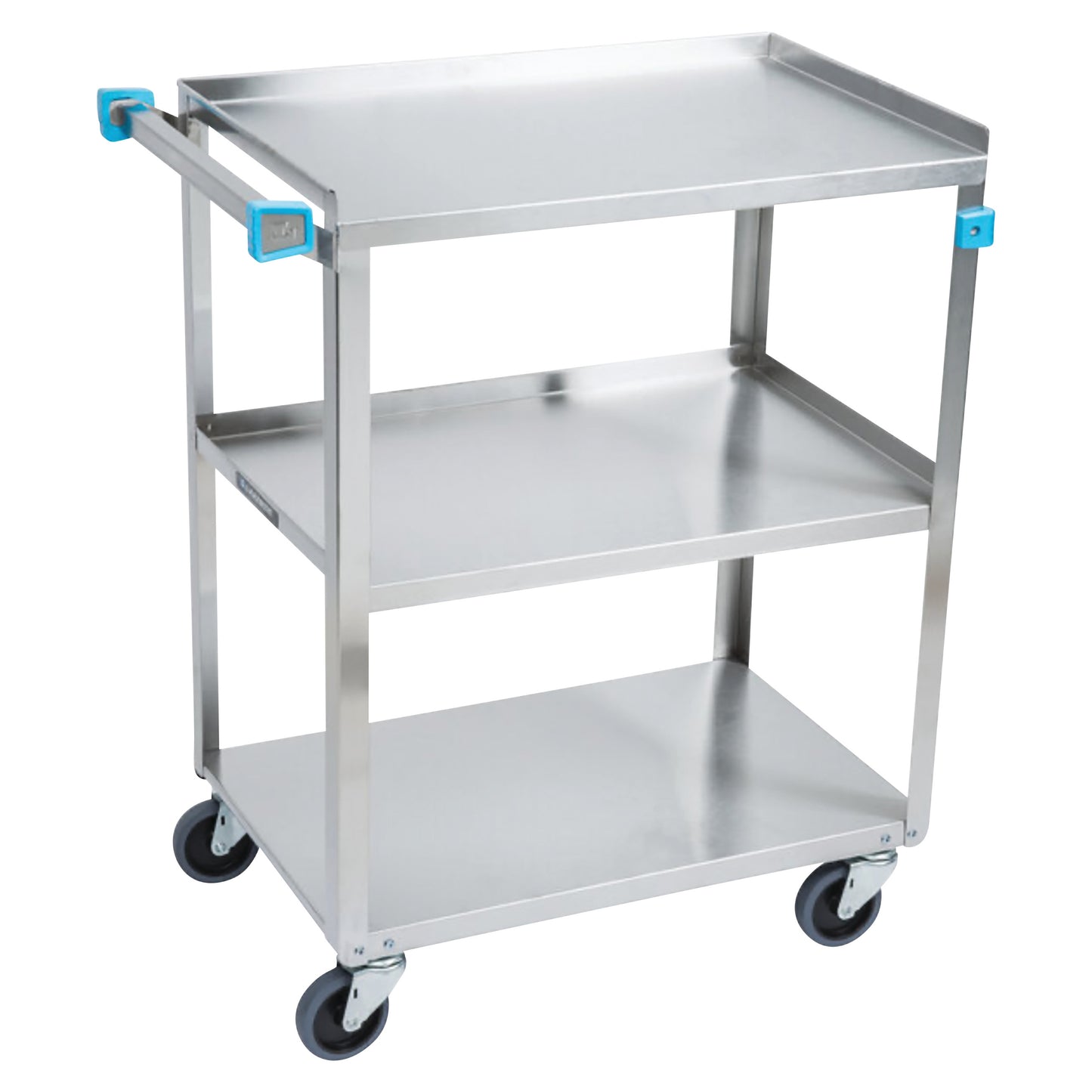 Utility Cart, Standard Duty, Stainless Steel, 3 Shelves, 30-3/4"W x 33"H x 18-3/8"D, 300-lb. Cap.