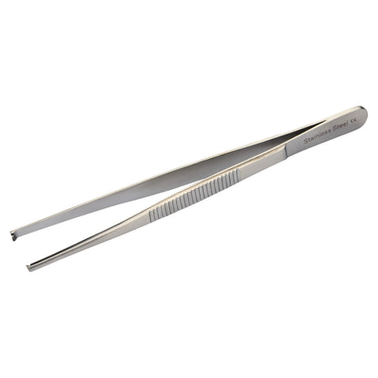 Tissue Forceps, 4-1/2"L, 1x2 Teeth, Economy Steel