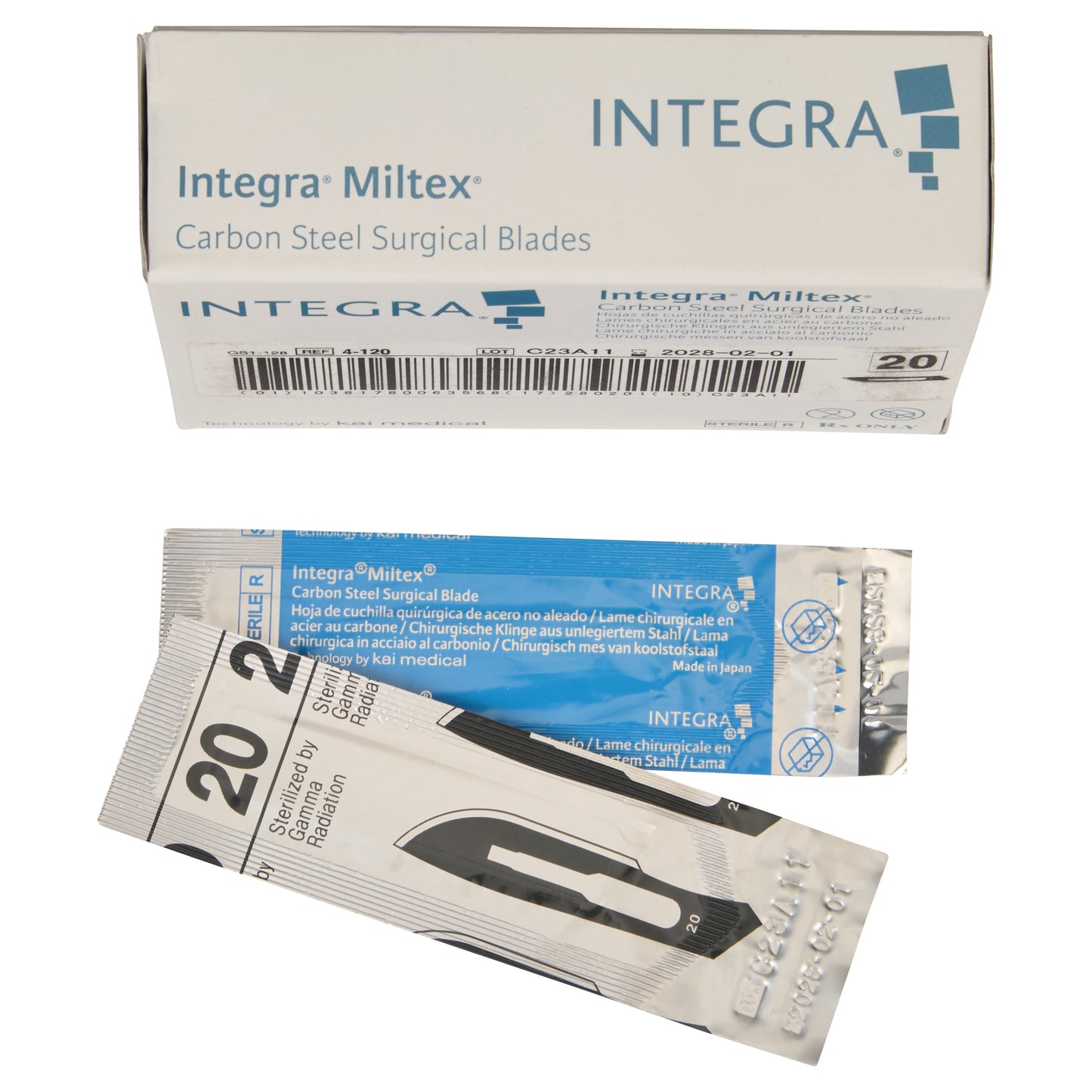 Carbon Steel Blade, No. 20, 4-120, 100/Box