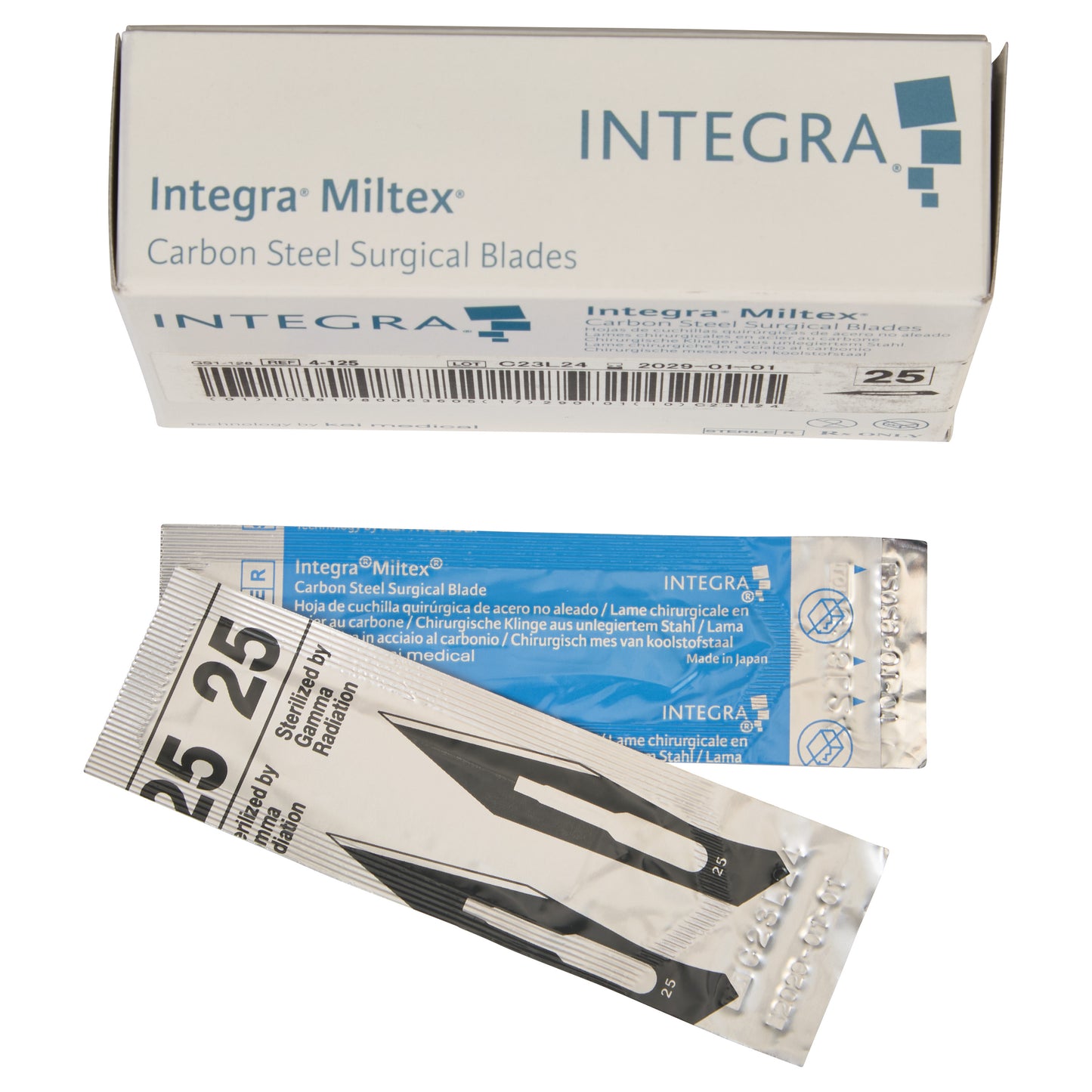 Carbon Steel Blade, No. 25, 4-125, 100/Box