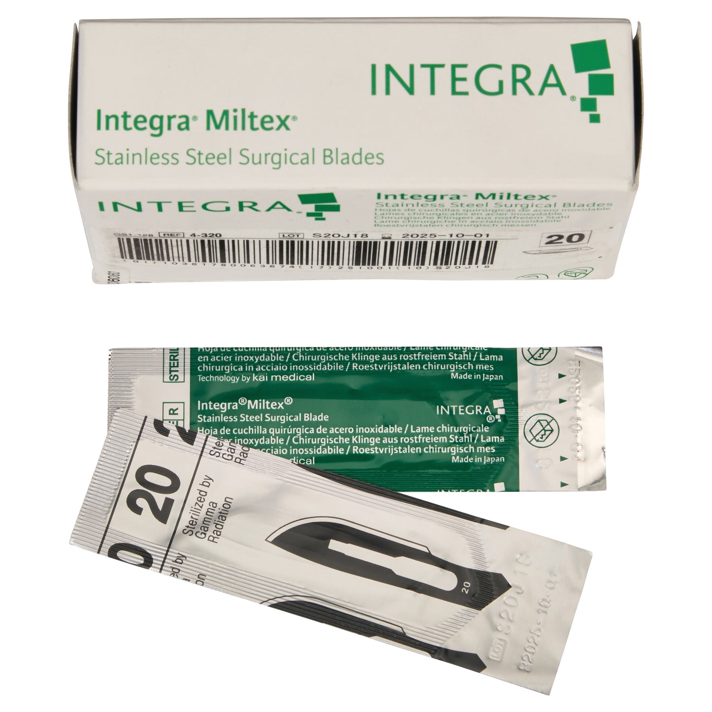 Stainless Steel Blade, Size 20, 4-320, 100/Box