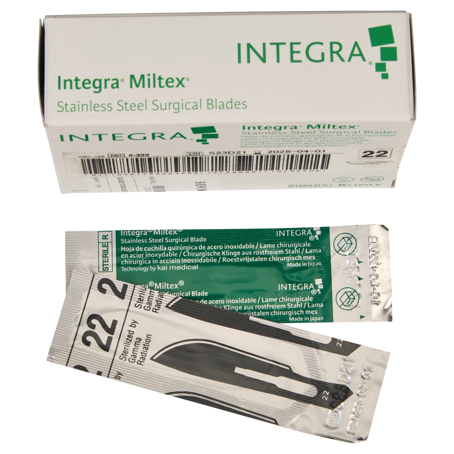 Stainless Steel Blade, Size 22, 4-322, 100/Box