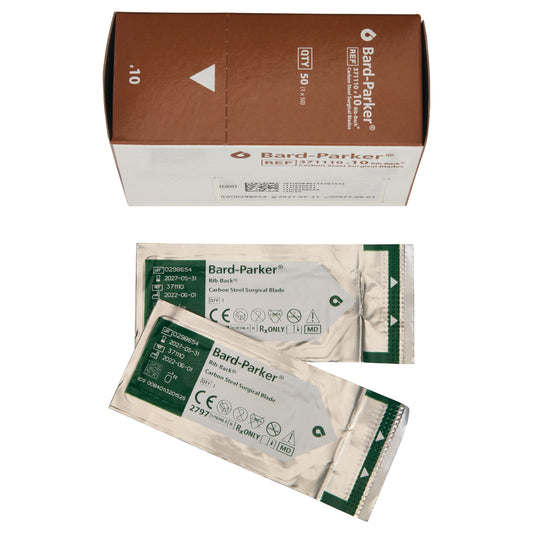 Carbon Steel Rib-Back Blade, Sterile, Size 10, 50/Box