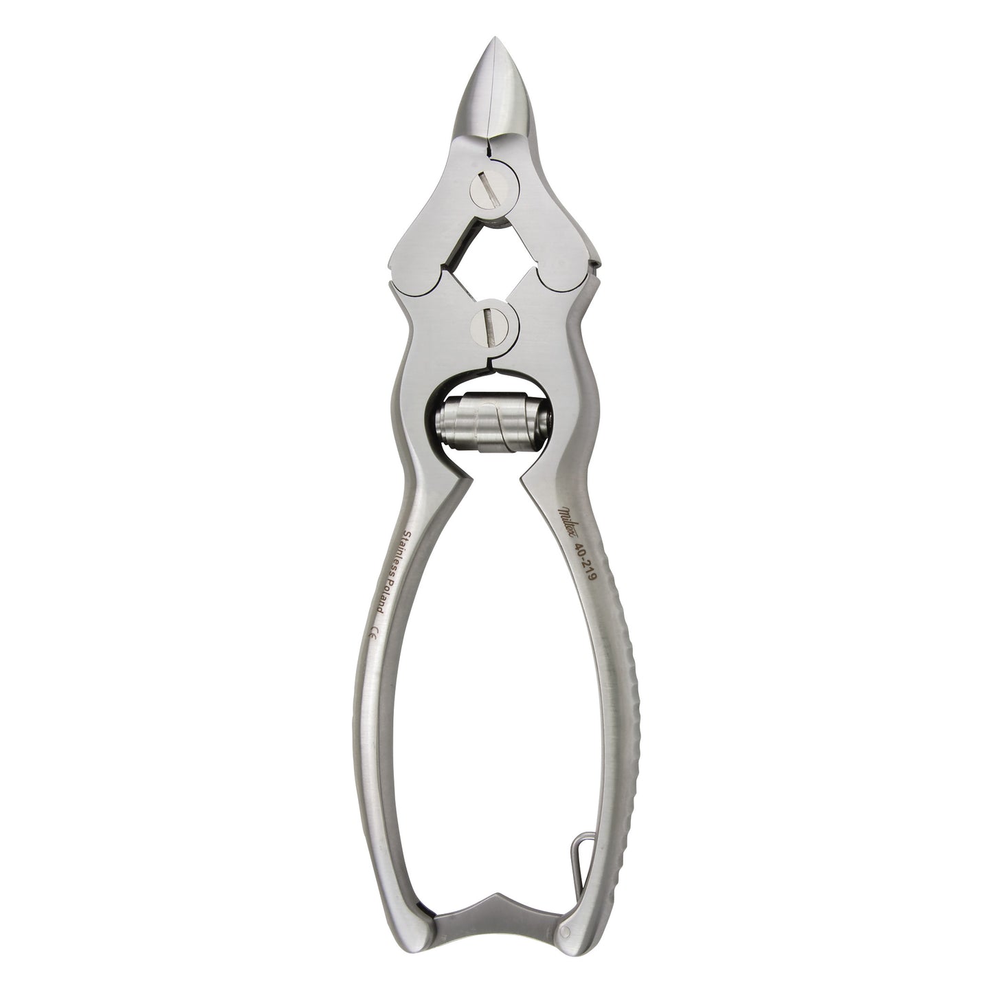 Double-Spring Nail Nippers, 6"L, Straight Jaw, Stainless Steel, 40-218