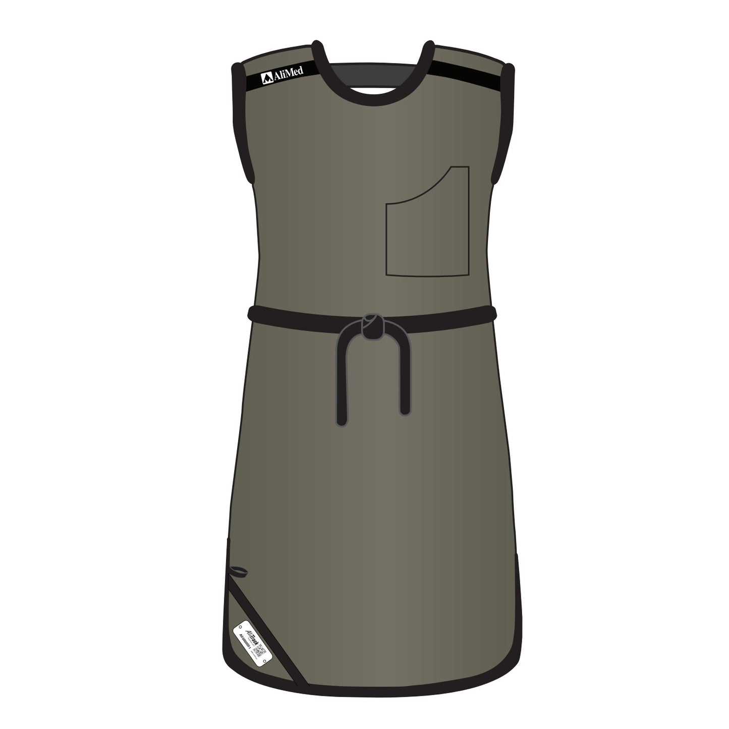 Grab ’n Go Tie Apron, Female, Ultralight Lead-Free, Charcoal, X-Large