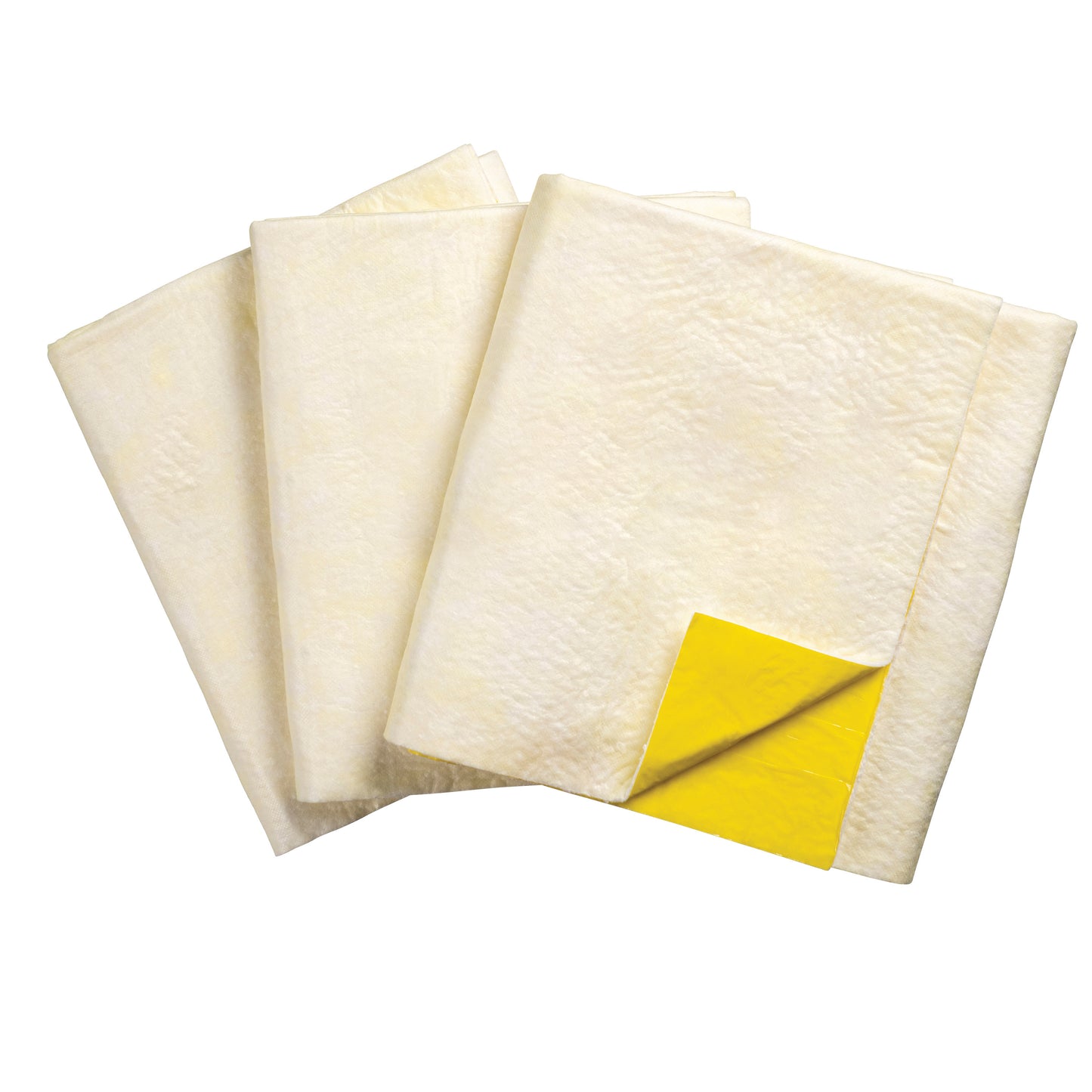 Yellow Absorbent Mat for Moderate Spillage, 50"W x 28"L, 6.1 Liters, 42 Box/Pallet (10/Box)