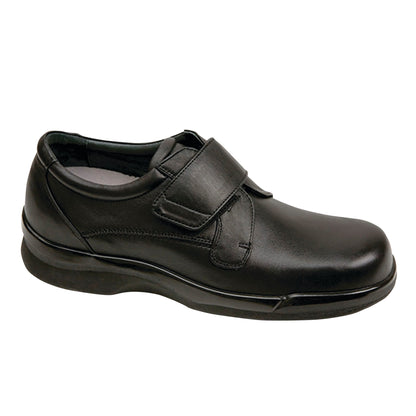 Biomechanical Single-Strap Casual Shoes, Hook-Loop Closure, Black Leather, Men's X-Wide, Size 9, 1 Pair/Pack