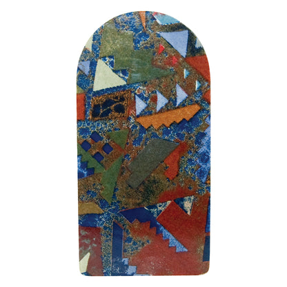 Aetrex Carboplast Composite Sheet features an abstract geometric pattern with blue, red, green, and orange shapes on a speckled background.