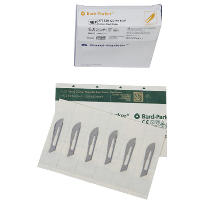 Carbon Steel Rib-Back Blade, Nonsterile, Size 20, 100/Box