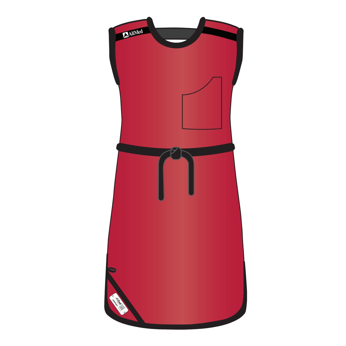 Grab ’n Go Tie Apron, Female, Standard Lead, Scarlet, Medium