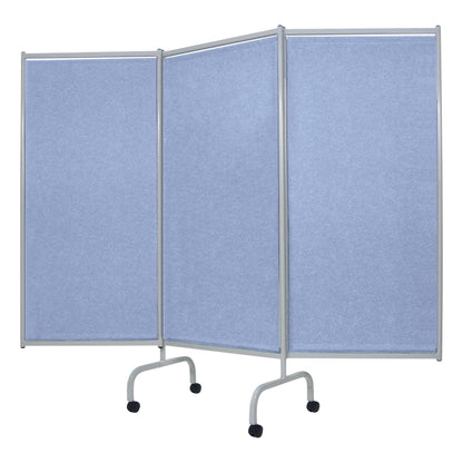 Privess Elite Three-Panel Privacy Screen, 84"W x 70"H (Extended), Light Blue