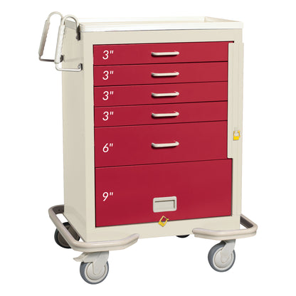 AliMed® Standard Series 5-Drawer Emergency Cart with Bottom Panel