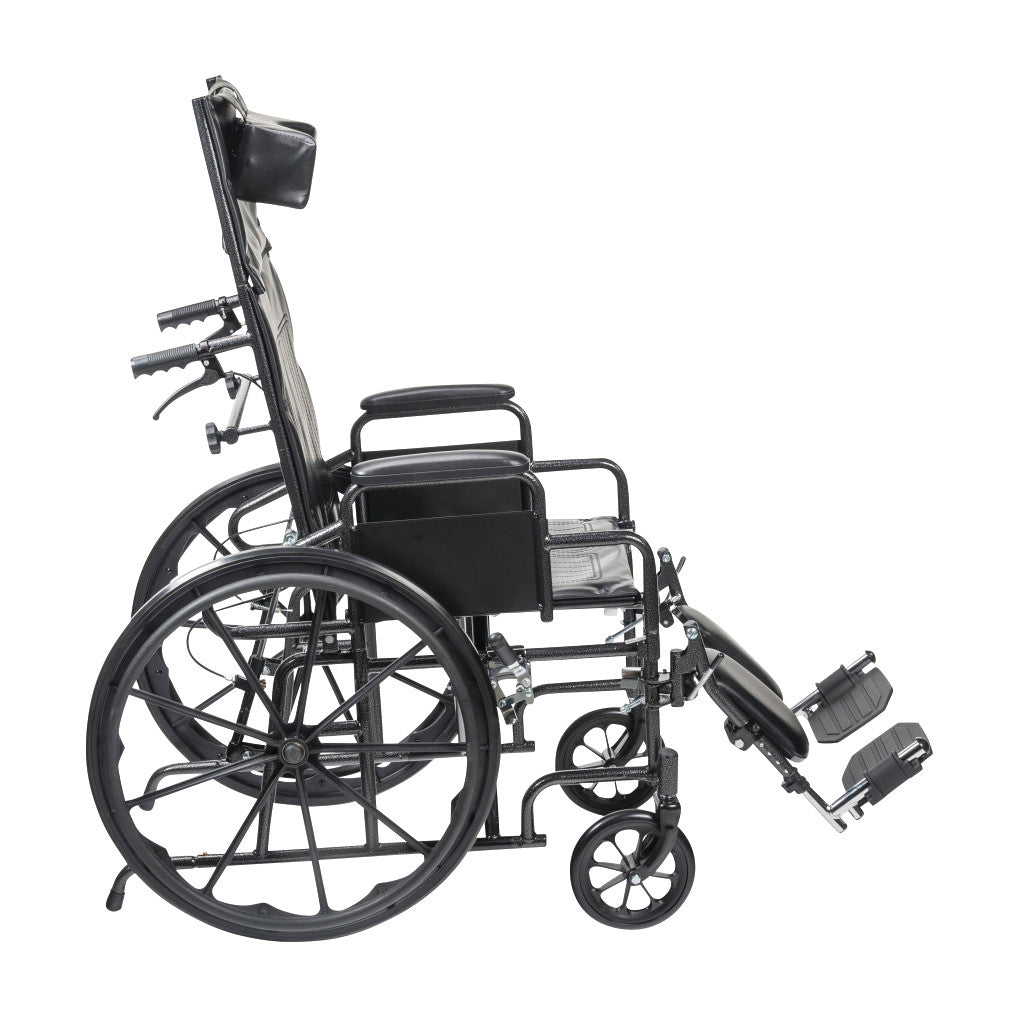 Drive Medical Silver Sport Full-Reclining Wheelchair with Removable Desk Arms